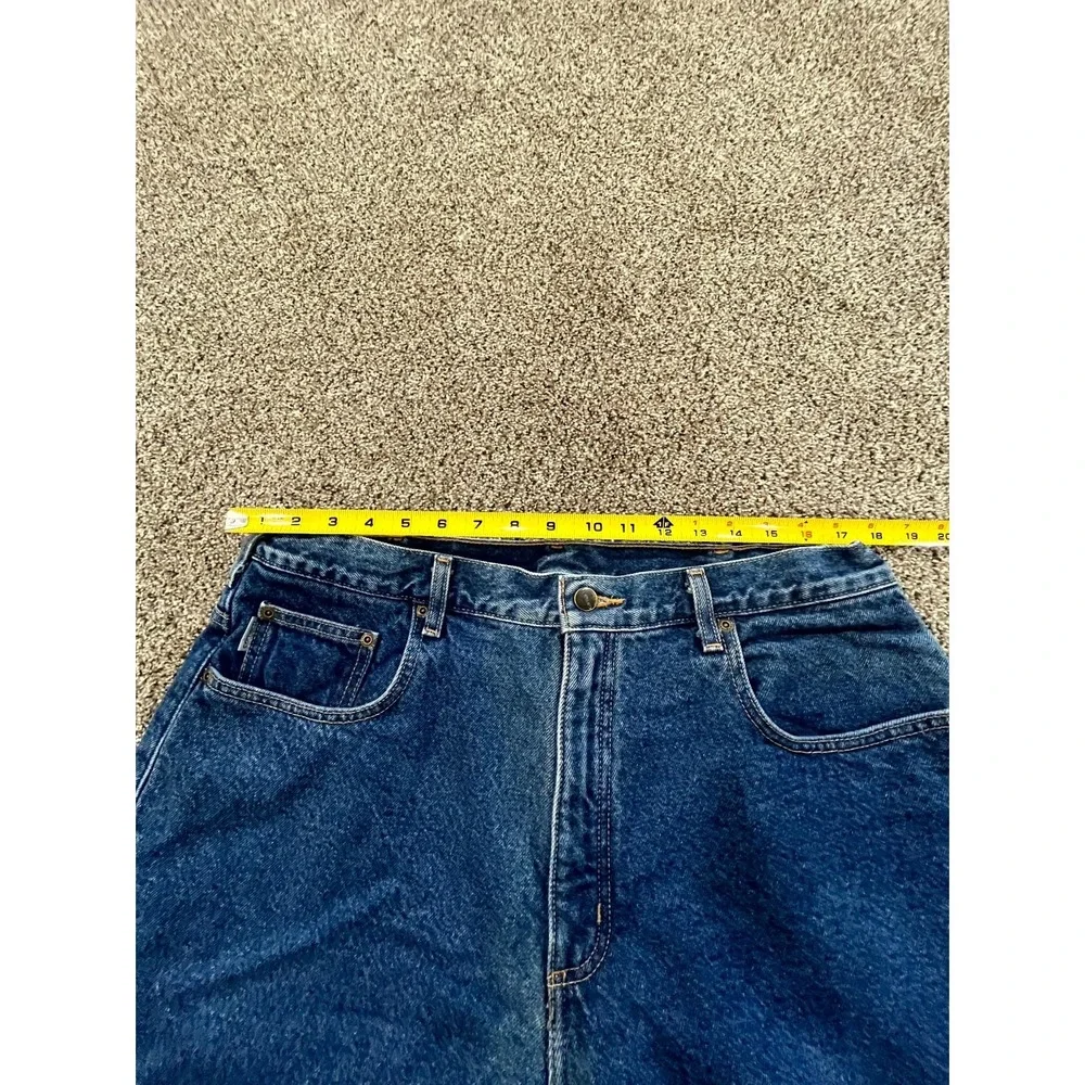 Carhartt Workwear Jeans Mens 38x30 Blue Flannel‎ Lined Relaxed Fit Straight Leg